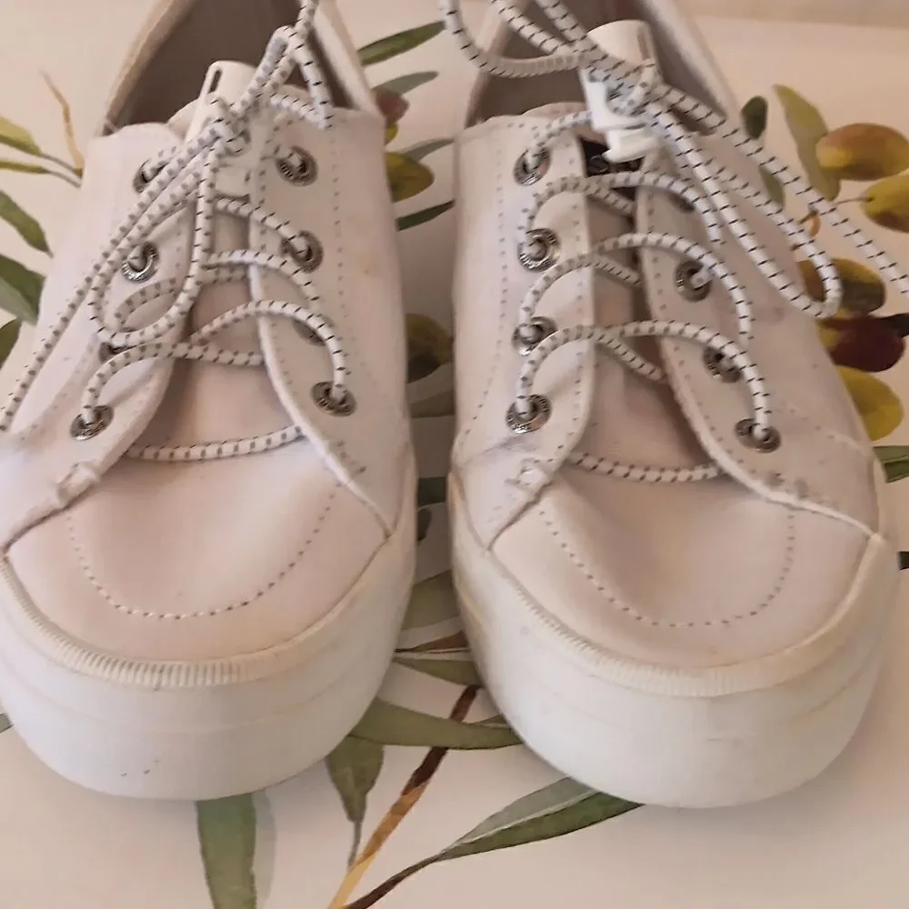 Sperry Top Siders White Canvas Sneakers
